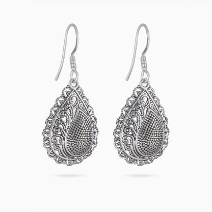 Silver Earrings - Pure 925 Silver Earrings &#8211; Oxidised Teardrop Model