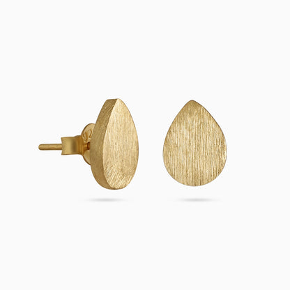 Silver stud - Pure Silver Stud Earrings &#8211; Mini Petal Gold Plated Accents