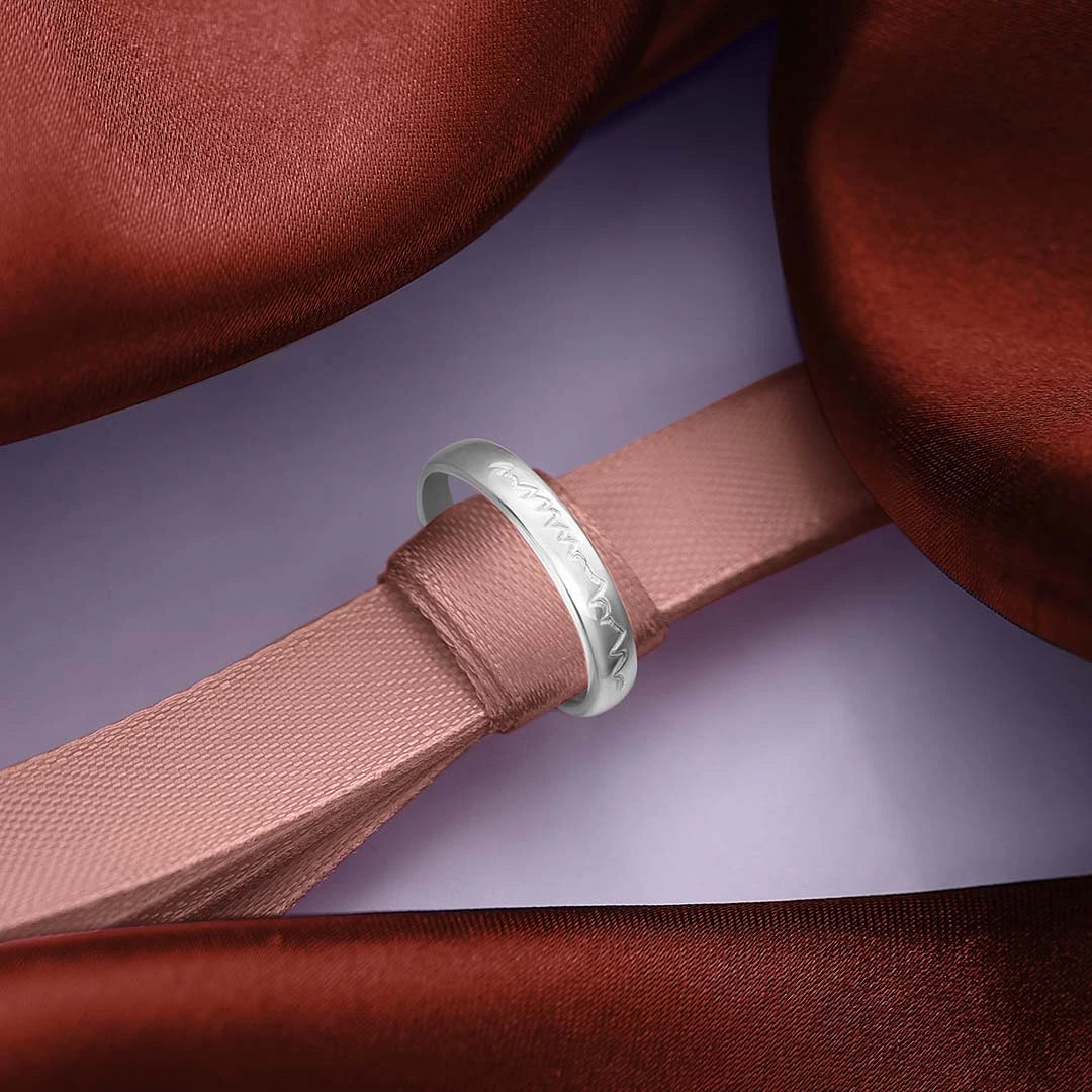 Heartbeat Engraved Ring