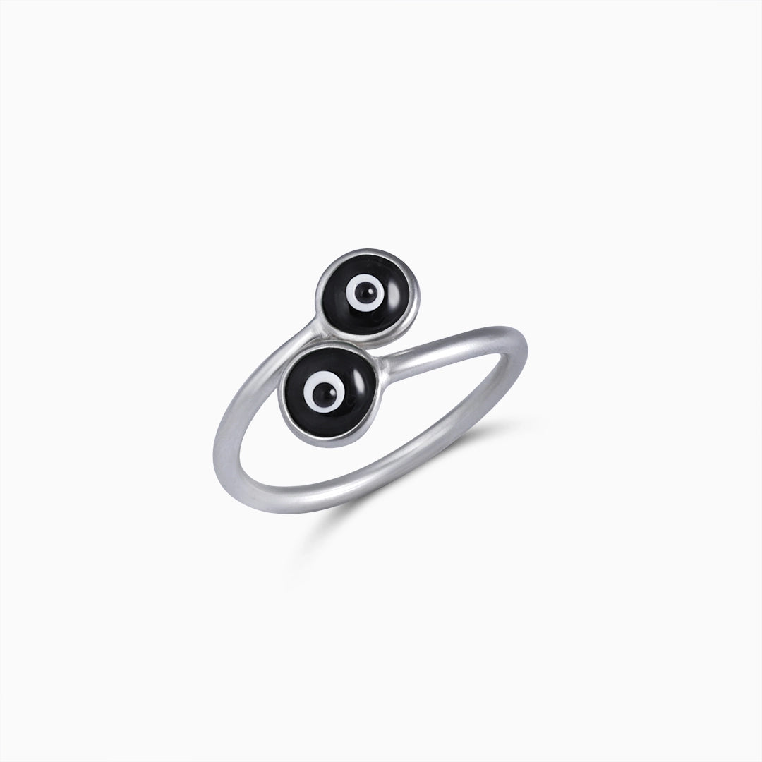 Silver Rings - Found My Strength Silver-Black Evil Eye Ring