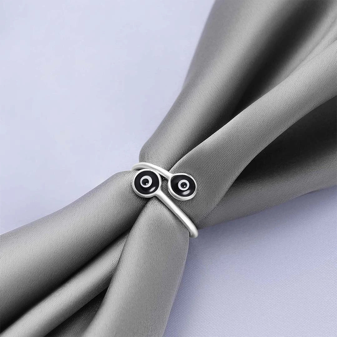 Evil Eye Ring - Found My Strength Silver-Black Evil Eye Ring