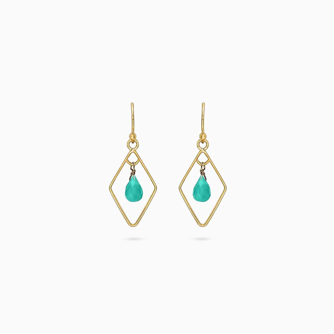 Silver Earrings - Pure Silver Earrings &#8211; Bold Gold Green Garnet