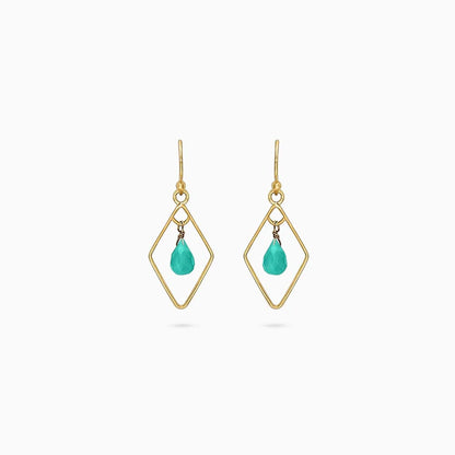 Silver Earrings - Pure Silver Earrings &#8211; Bold Gold Green Garnet