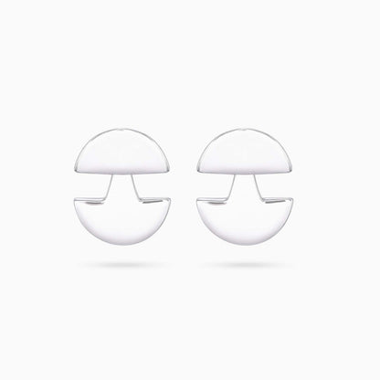 Silver stud - Pure Silver Earrings &#8211; Shiny 3 in 1 Mini Moons