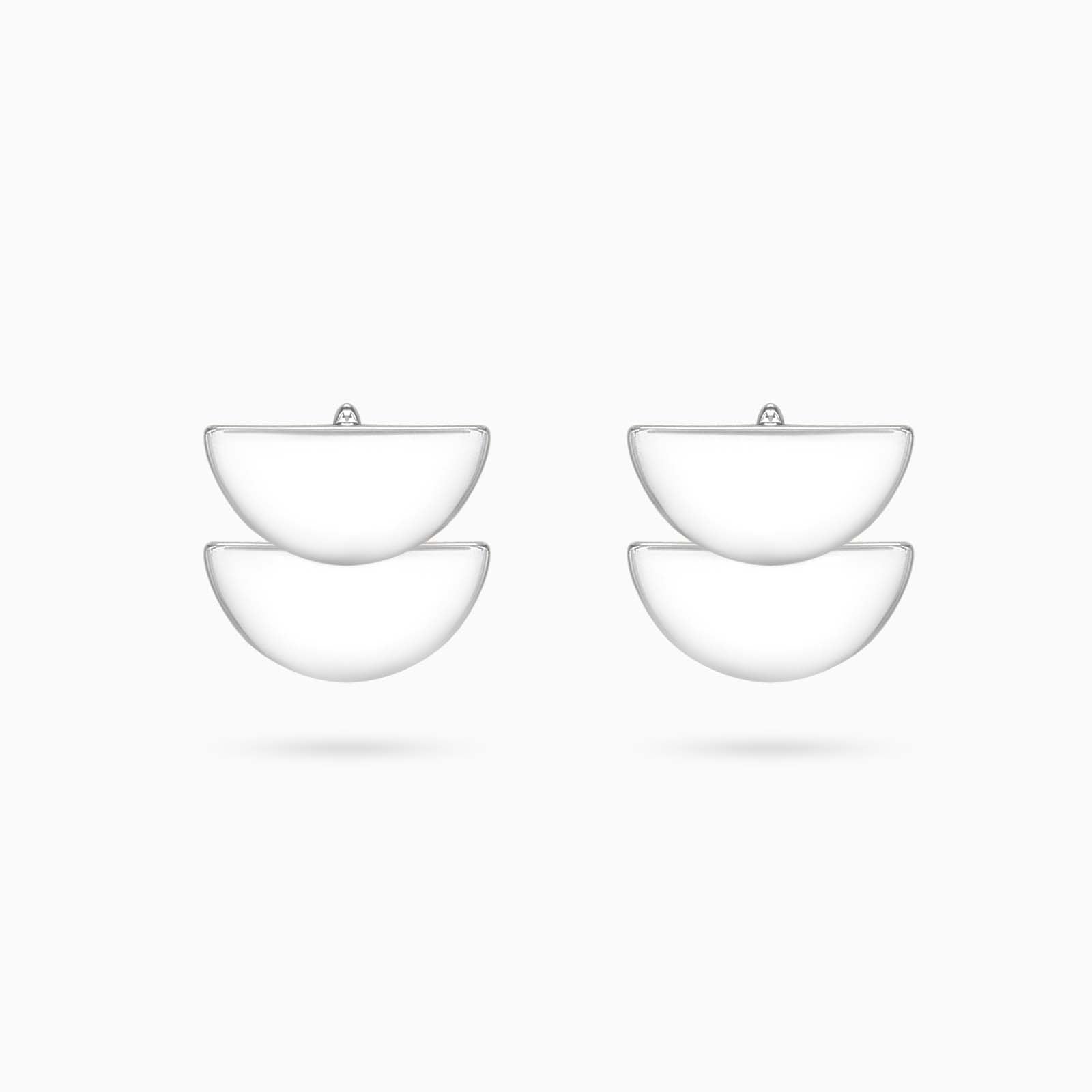 445 - Pure Silver Earrings &#8211; Shiny 3 in 1 Mini Moons