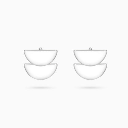 445 - Pure Silver Earrings &#8211; Shiny 3 in 1 Mini Moons