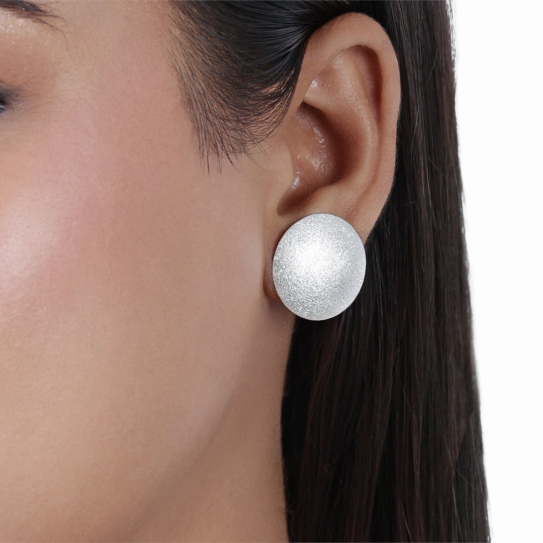 Great Summer Sale - Pure Silver Studs &#8211; Twinkling With Full Moon