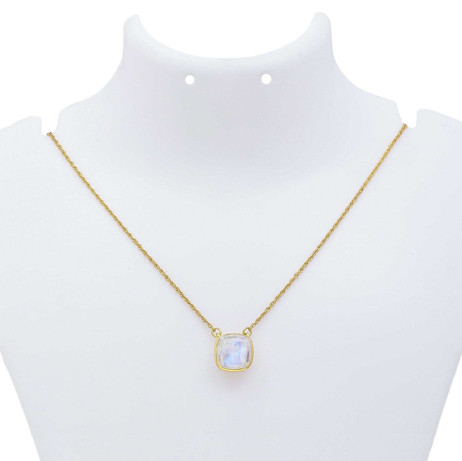 604 - Gold-Plated Silver Necklace with Moonstone
