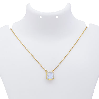 604 - Gold-Plated Silver Necklace with Moonstone