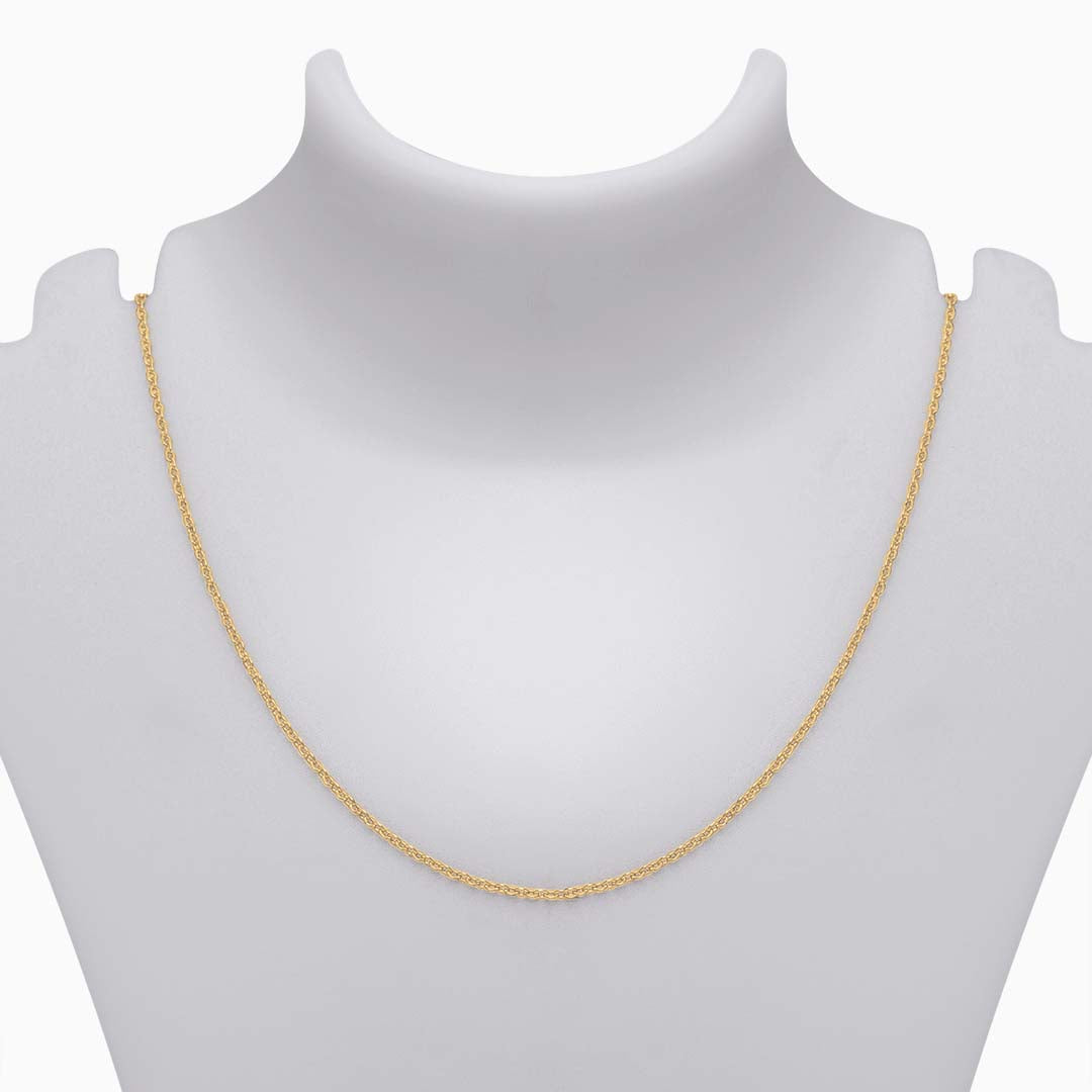 Pure Silver Chain - Plain Gold-Plated - Pure 925 Silver Chain &#8211; ROLO Gold Finish Design For Women