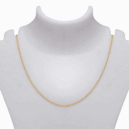 Pure Silver Chain - Plain Gold-Plated - Pure 925 Silver Chain &#8211; ROLO Gold Finish Design For Women