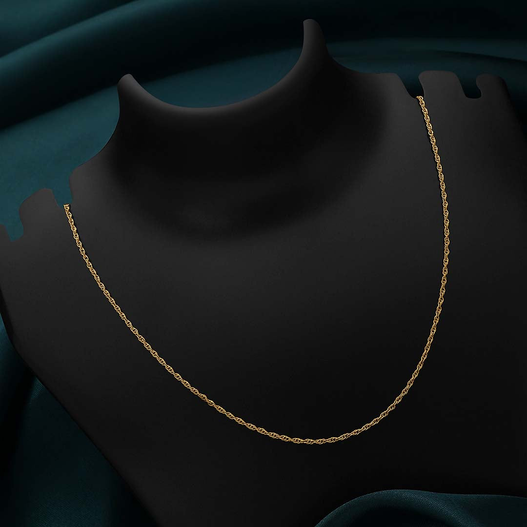 Rope Chain - Pure 925 Silver Chain &#8211; Classic Rope Chain With Gold Finish