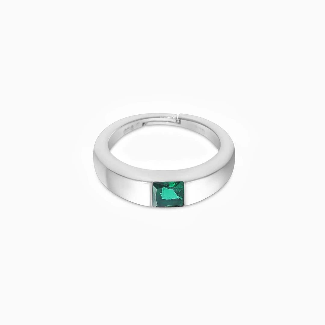 gemstone ring - Pure Silver Ring &#8211; Premium Look With Emerald Green Stone