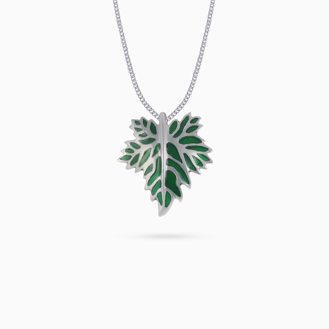 Silver Pendants - Pure Silver Pendant &#8211; Evergreen Leafy Design