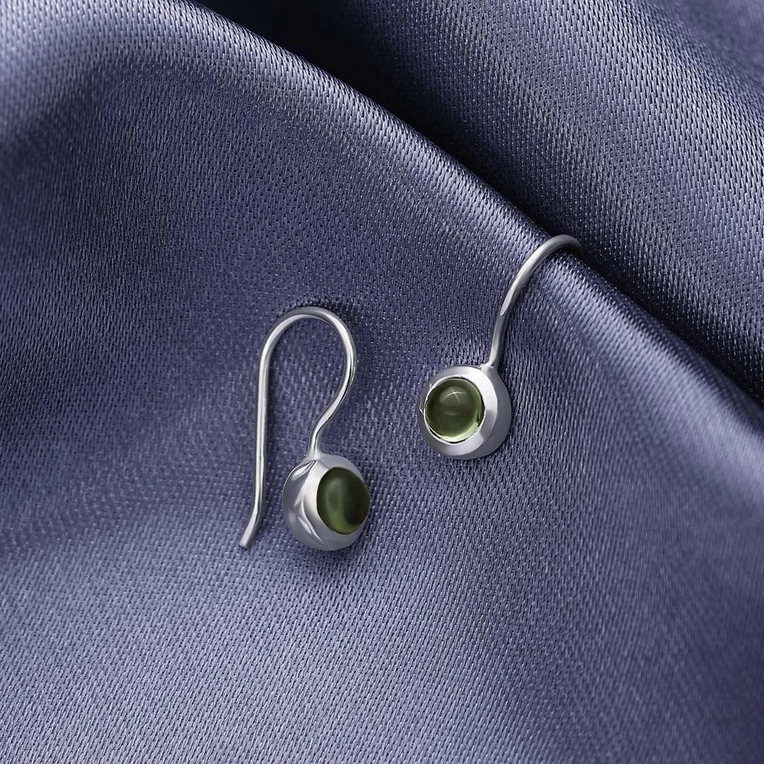 Drop Earrings - Pure Silver Earrings &#8211; Emerald Dew Mini Drop