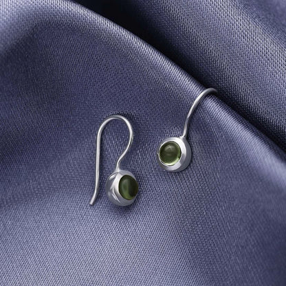 Drop Earrings - Pure Silver Earrings &#8211; Emerald Dew Mini Drop