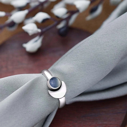 Silver Rings - Pure Silver Ring &#8211; Sparkling Moonlit Grey Moonstone