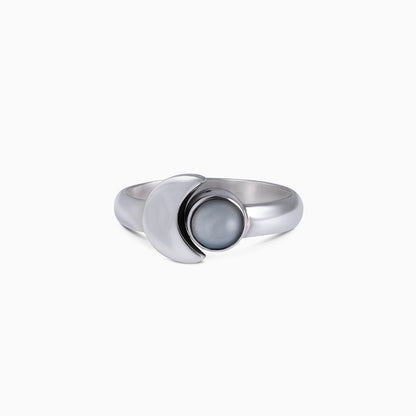 862 - Pure Silver Ring &#8211; Sparkling Moonlit Grey Moonstone