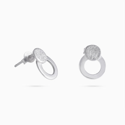 Silver stud - Pure Silver Studs &#8211; Round Scratch Finish