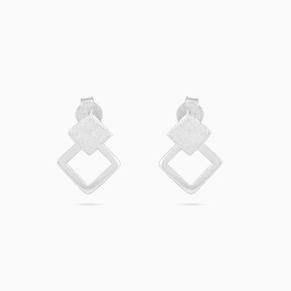 silver stud earrings - Pure 925 Silver Studs &#8211; Sterling Square Texture