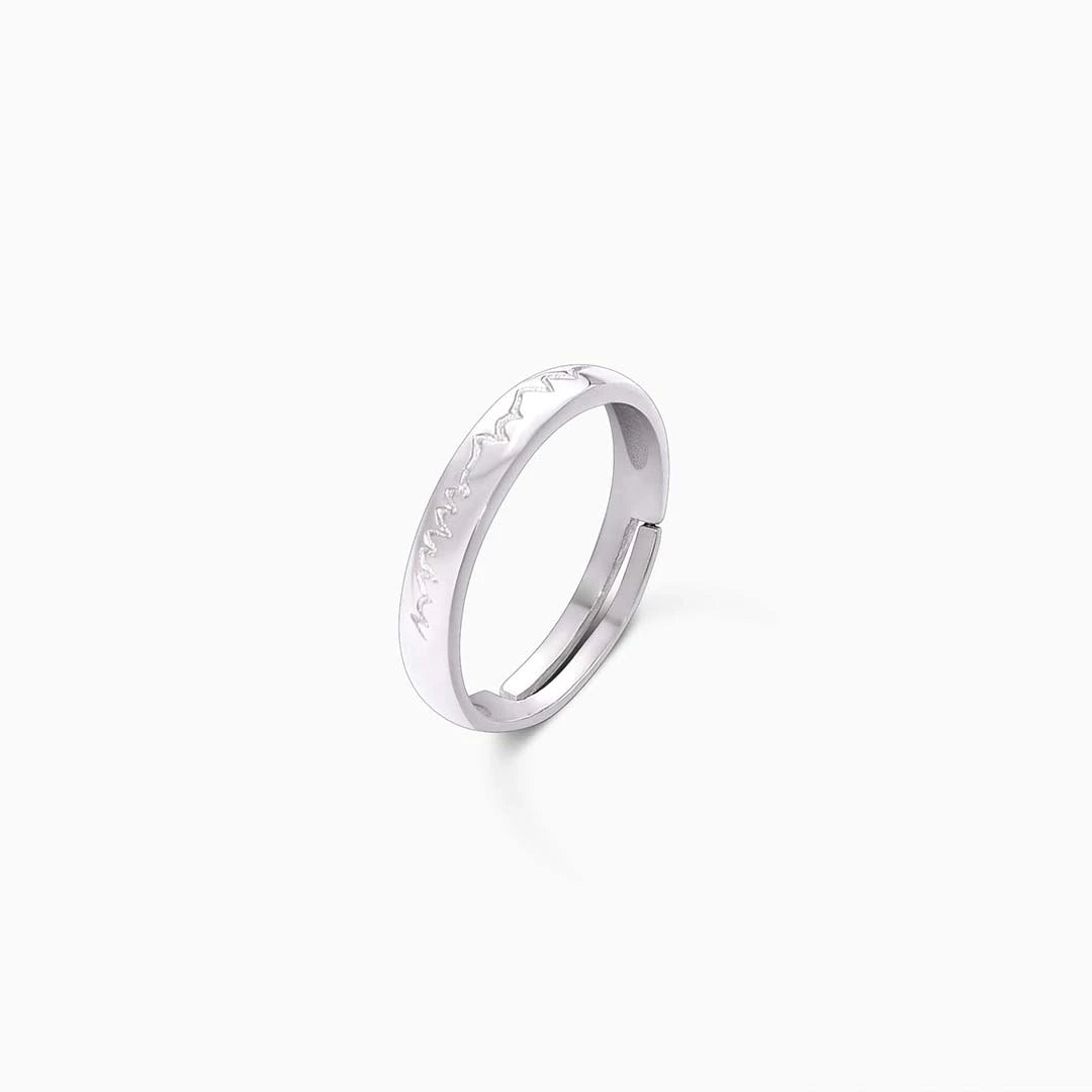 silver ring - Pure Silver Ring &#8211; Engraved With Heartbeat