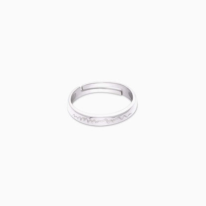 Engraved ring - Pure Silver Ring &#8211; Engraved With Heartbeat