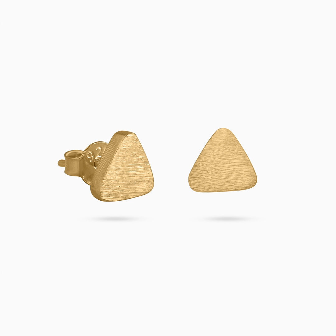 Silver stud - Pure Silver Stud &#8211; Triangle Gold Plated Model