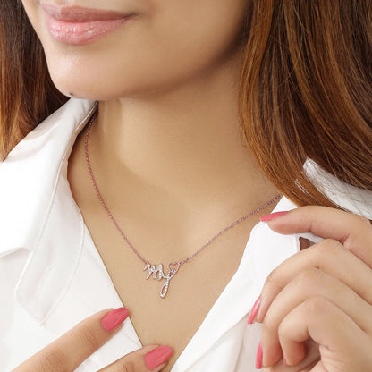 My Heart Rose Gold Silver Necklace