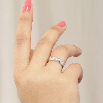 Silver CZ Band Ring for Women