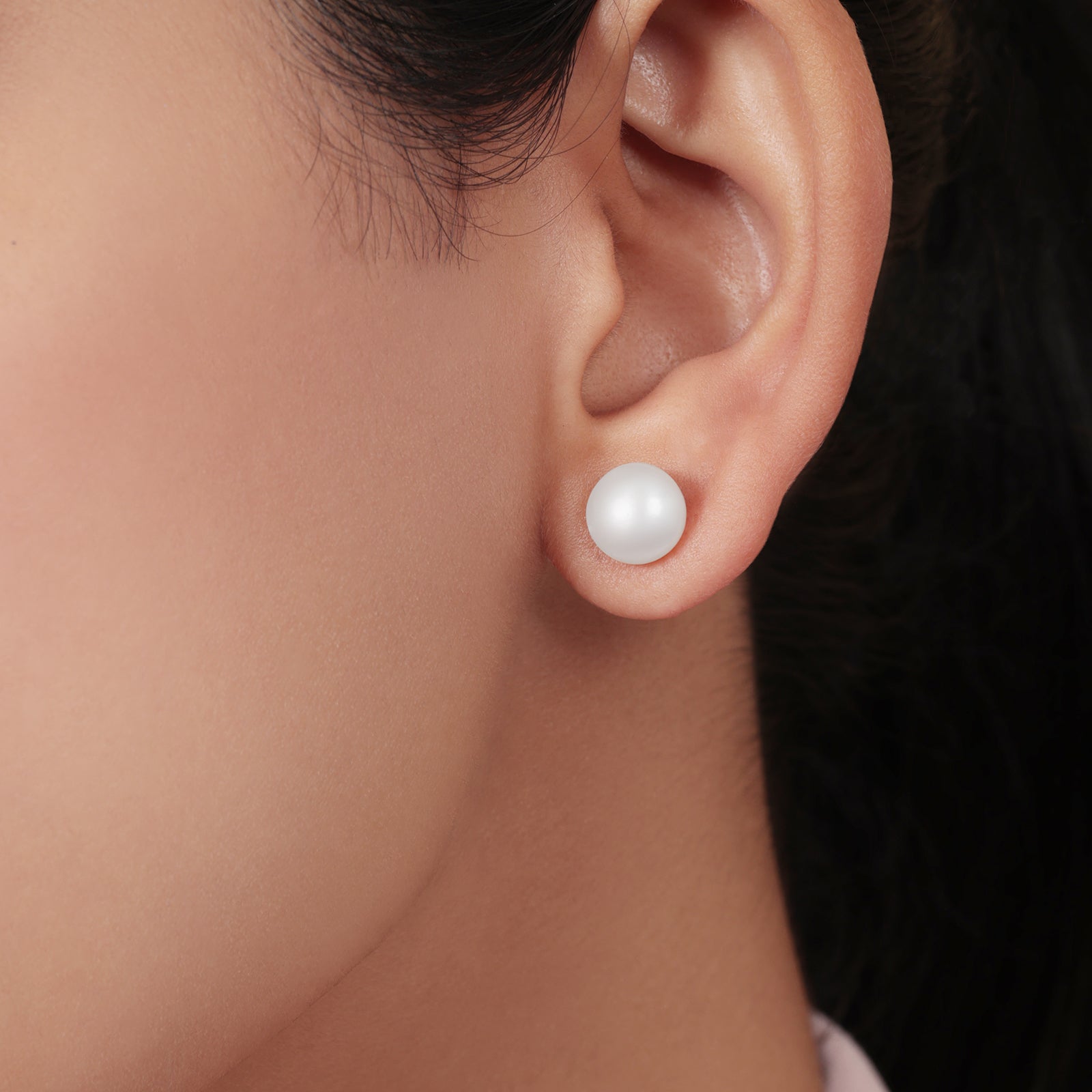 Pure Silver Earrings - Simplistic Daily Wear Pearl Stud - Tweov Jewels