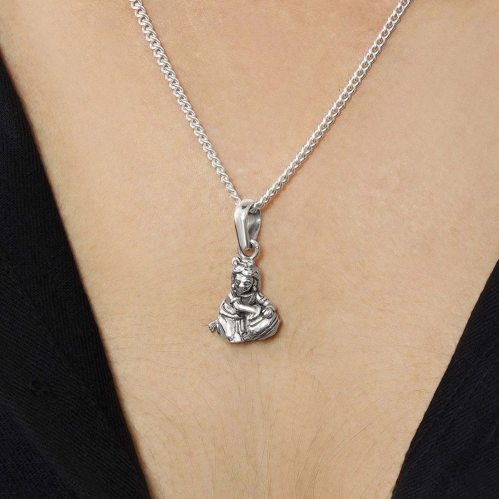 Laddu Gopal Silver Pendant Chain