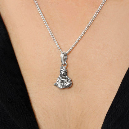 Laddu Gopal Silver Pendant with Pure Silver Chain - Tweov Jewels