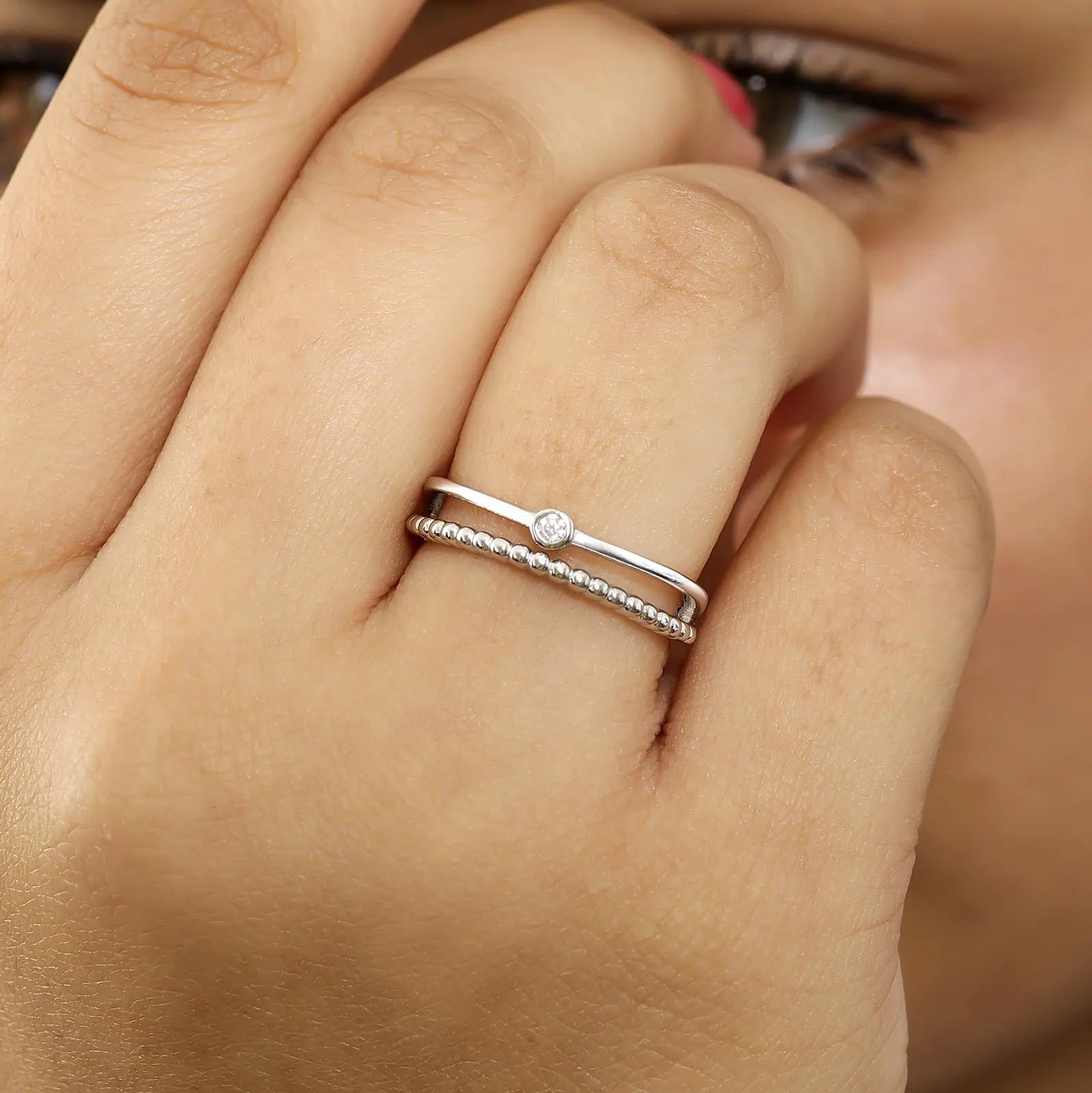 CZ Silver Ball Ring for Women - Tweov Jewels