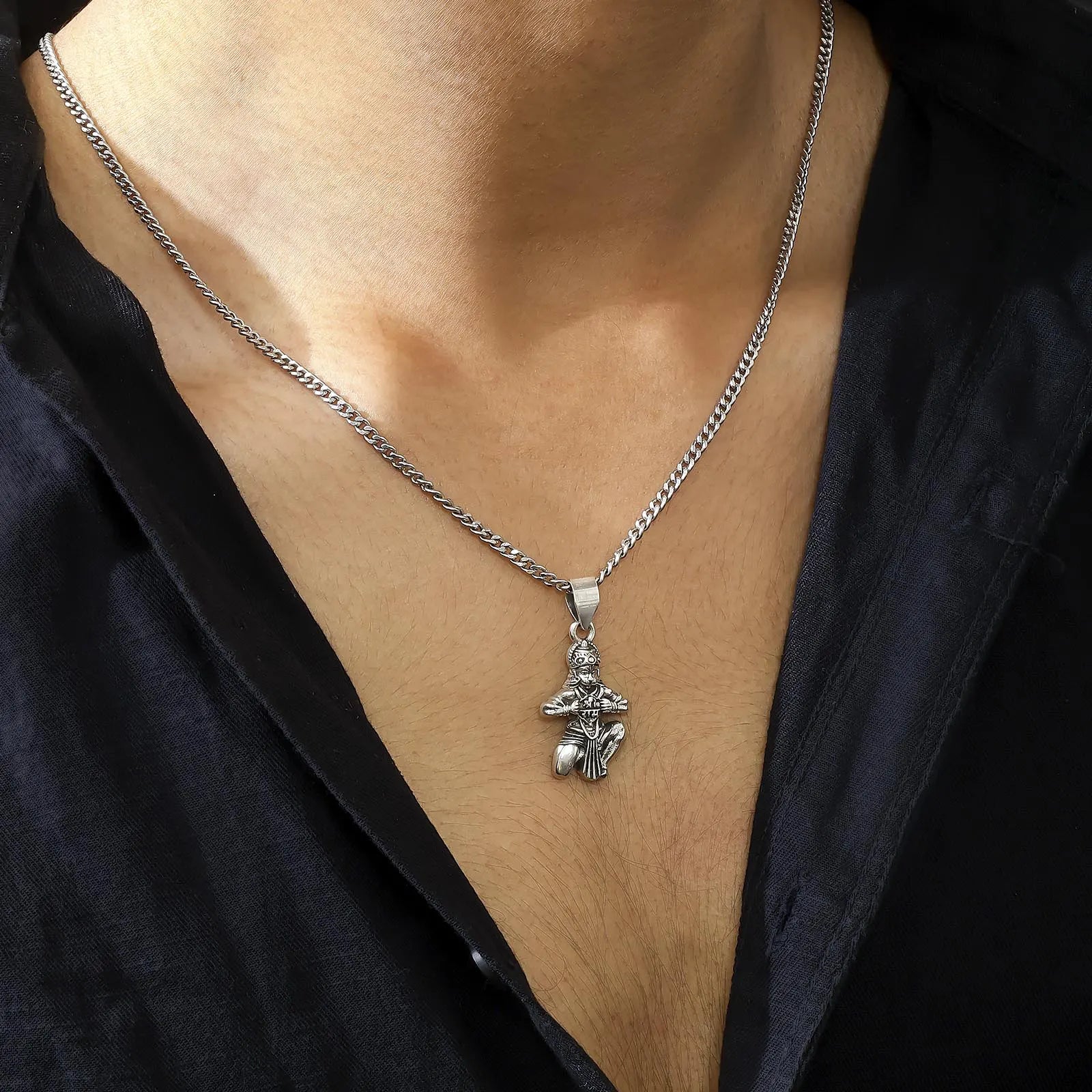 Pure Silver Hanuman Pendant