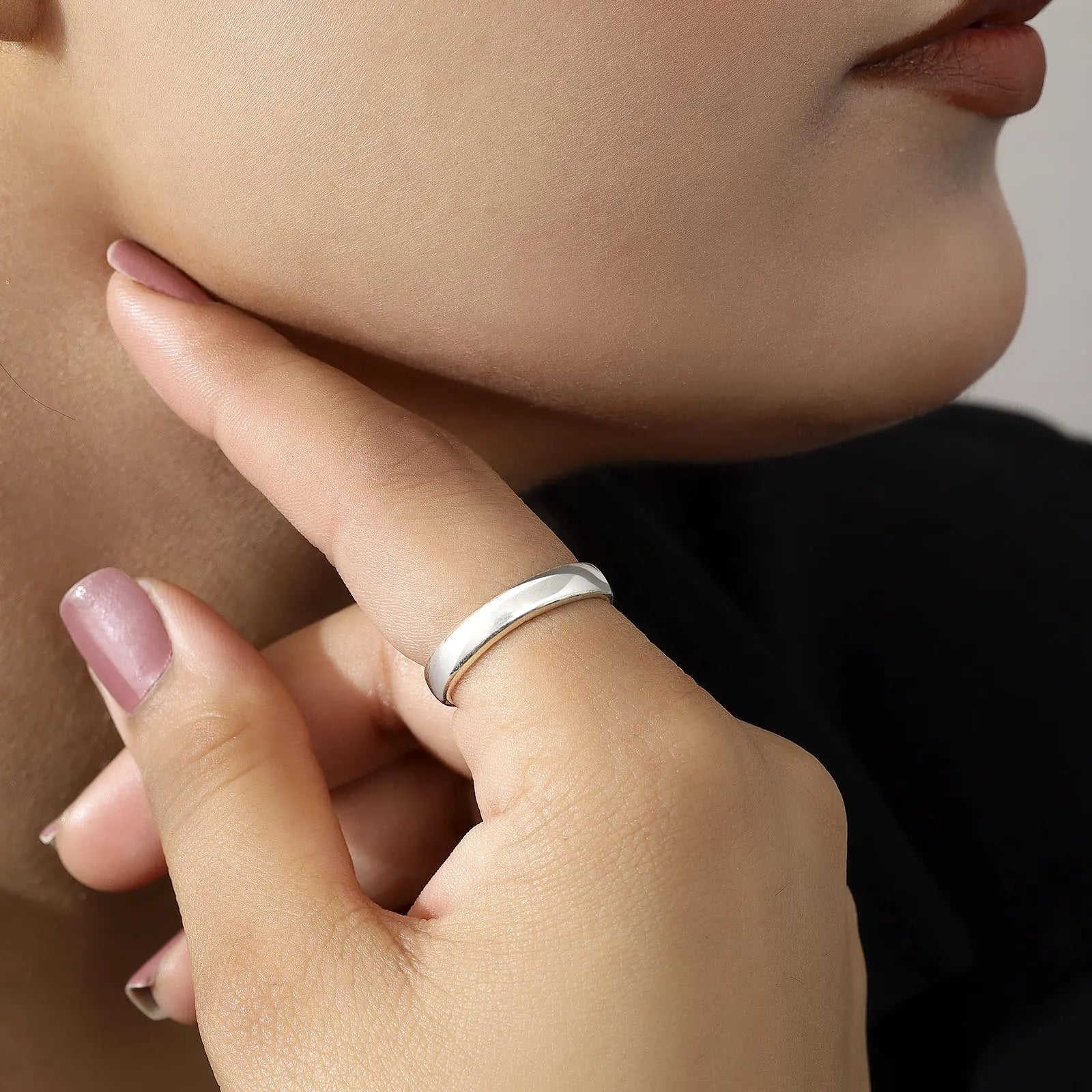 Silver Minimal Plain Ring - Tweov Jewels