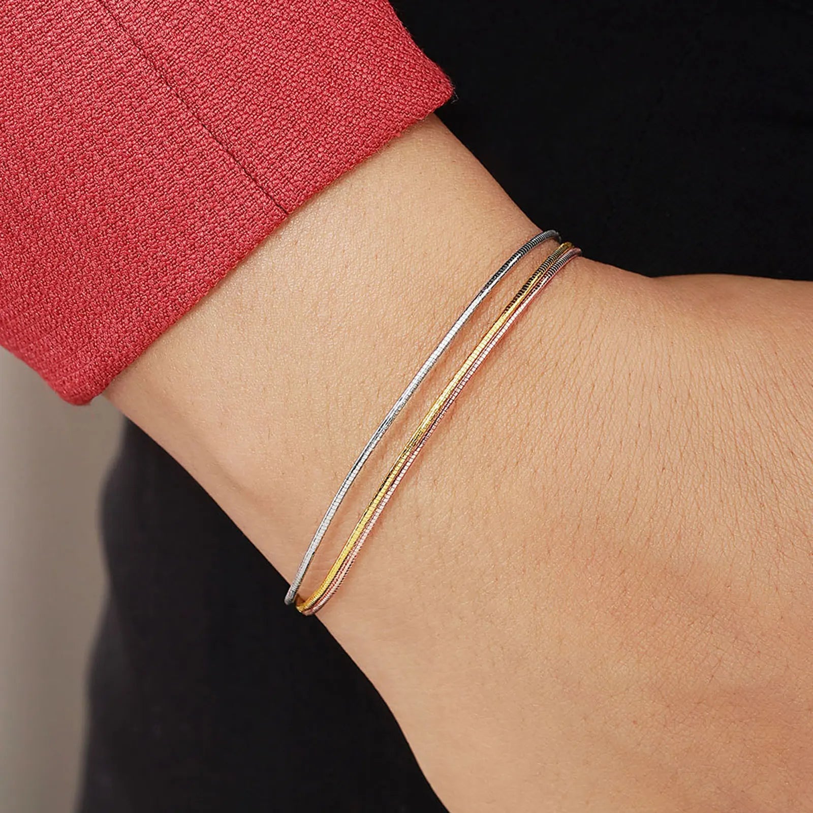 Triple Layer Sterling Silver Snake Bracelet - Tweov Jewels