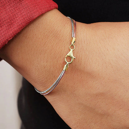 Triple Layer Sterling Silver Snake Bracelet - Tweov Jewels