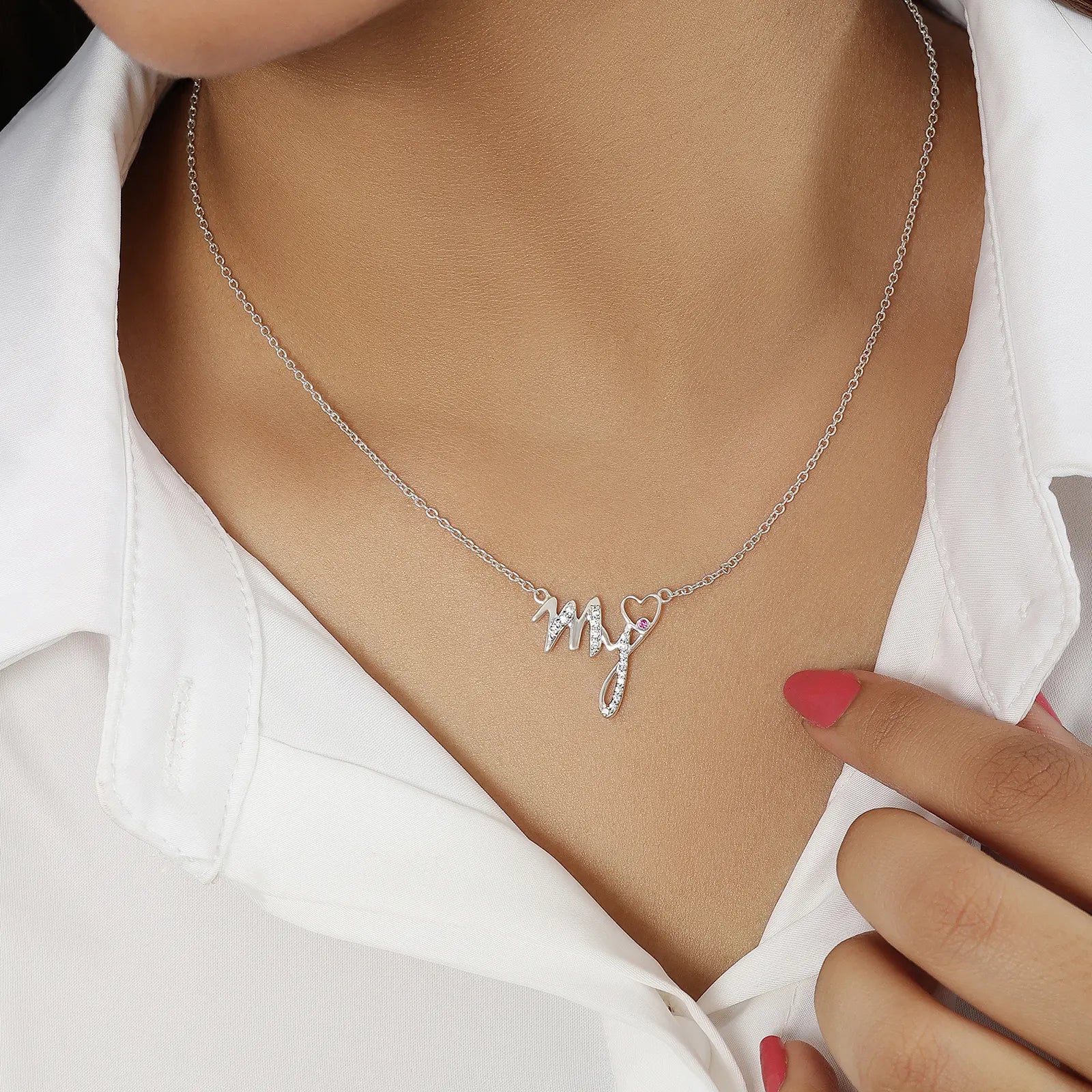 My Heart Silver Necklace