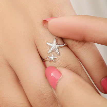 Classic Double Star Silver Ring - Tweov Jewels