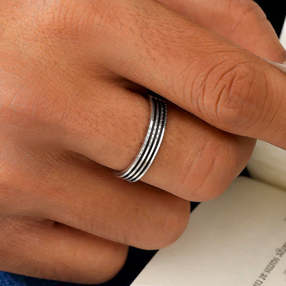 925 Sterling Silver Black Spinner Ring