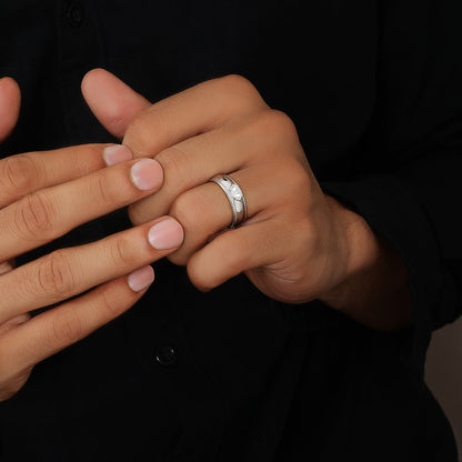 Pure 925 Sterling Silver Trendy Cz Couple Rings
