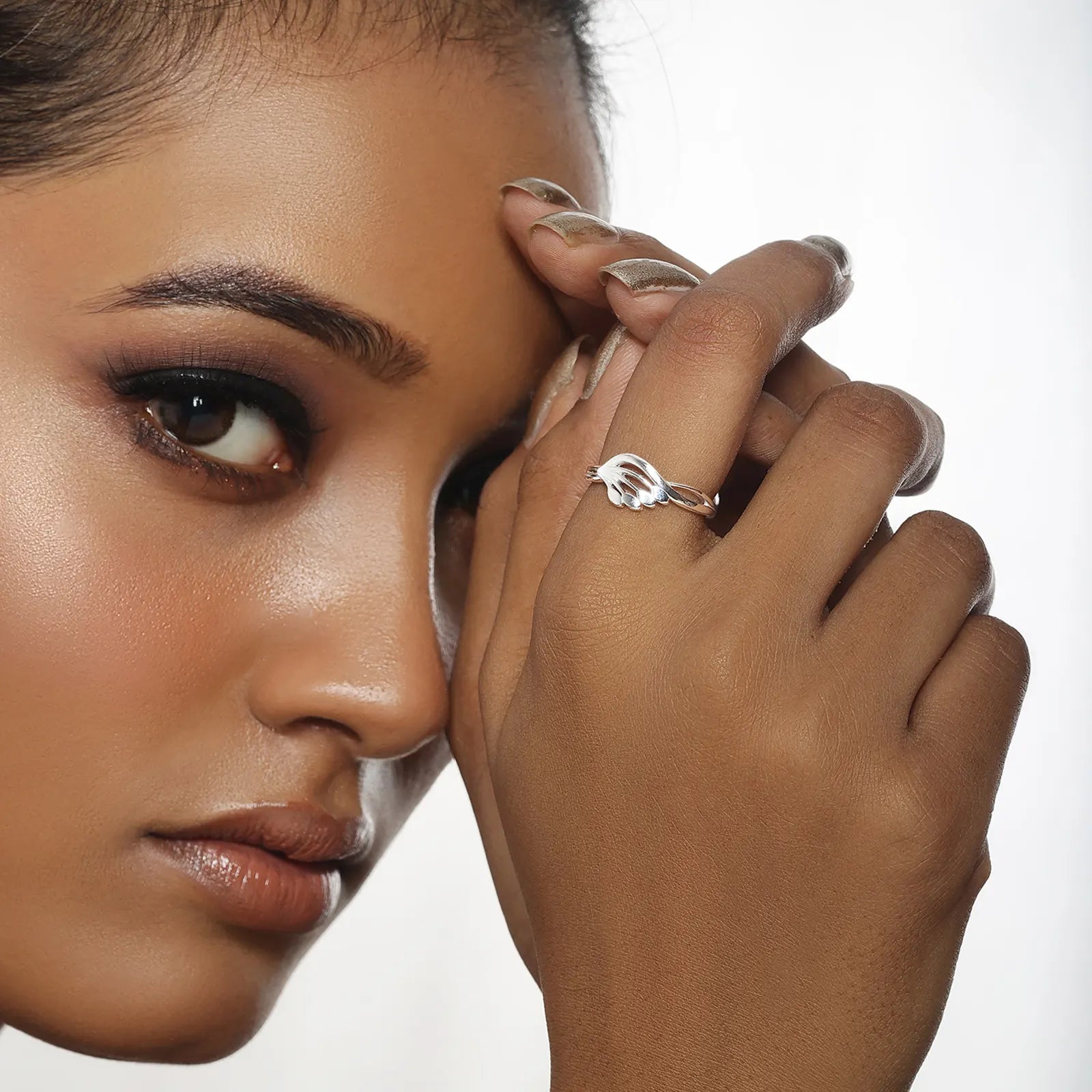 Wavy Petal Silver Ring