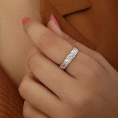 Silver CZ Wave Ring for Women