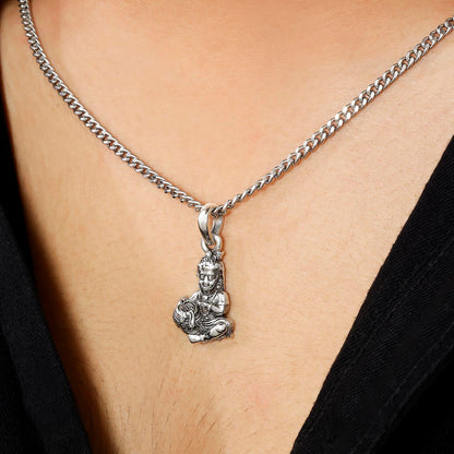 Oxidized Bal Roop Krishna Pendant with Silver Box Chain - Tweov Jewels