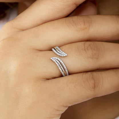 Trendy Open Leaf Silver Ring for Women - Tweov Jewels