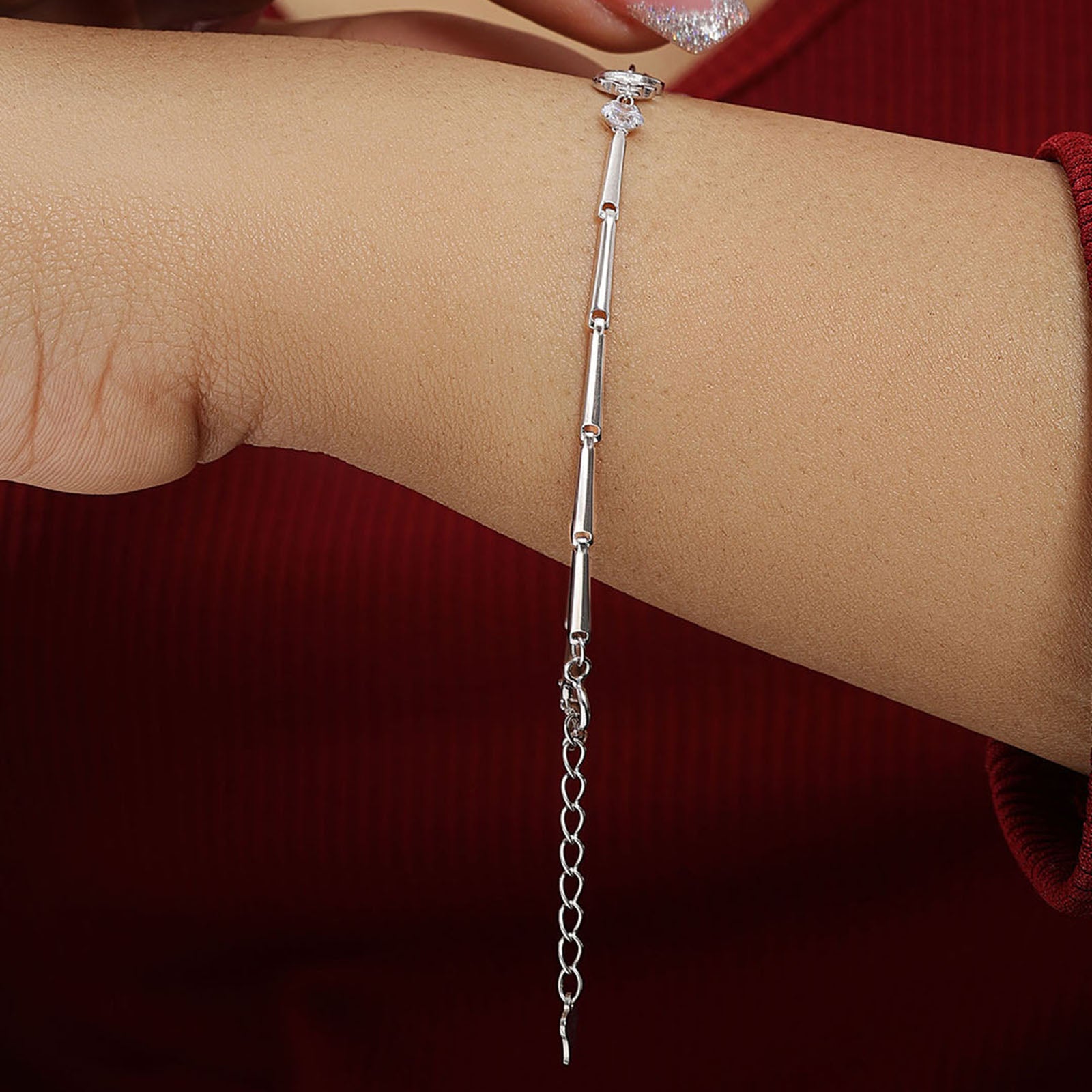 Lucky Four clove 925 Sterling Silver Bracelet