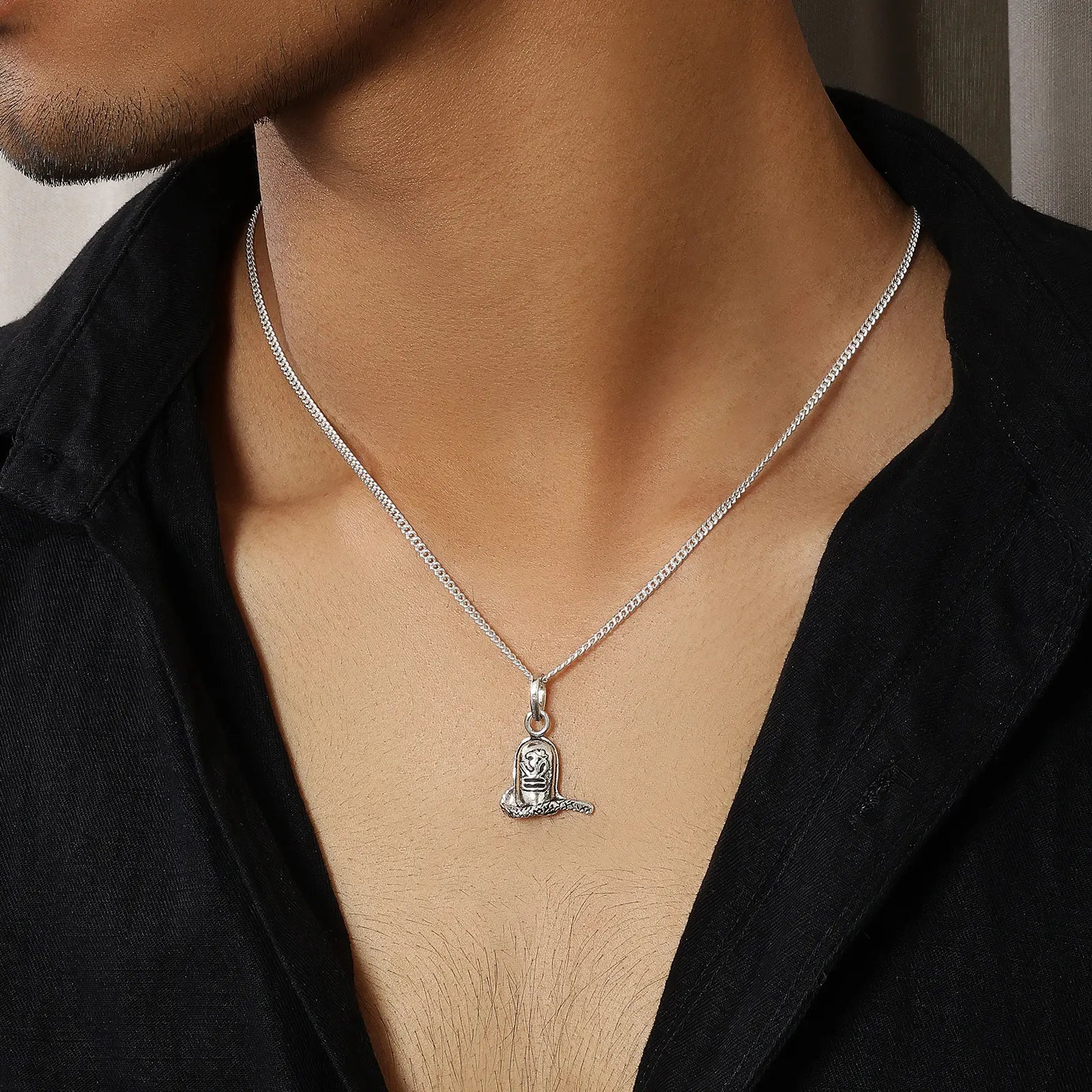 Silver Om Shivling Locket