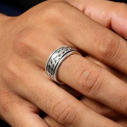 925 sterling silver plain carved band ring - Tweov Jewels