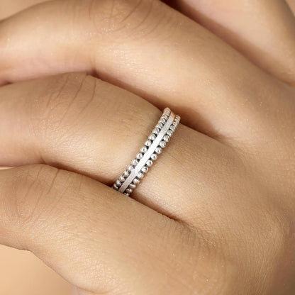 Simple Beads Silver Ring - Tweov Jewels