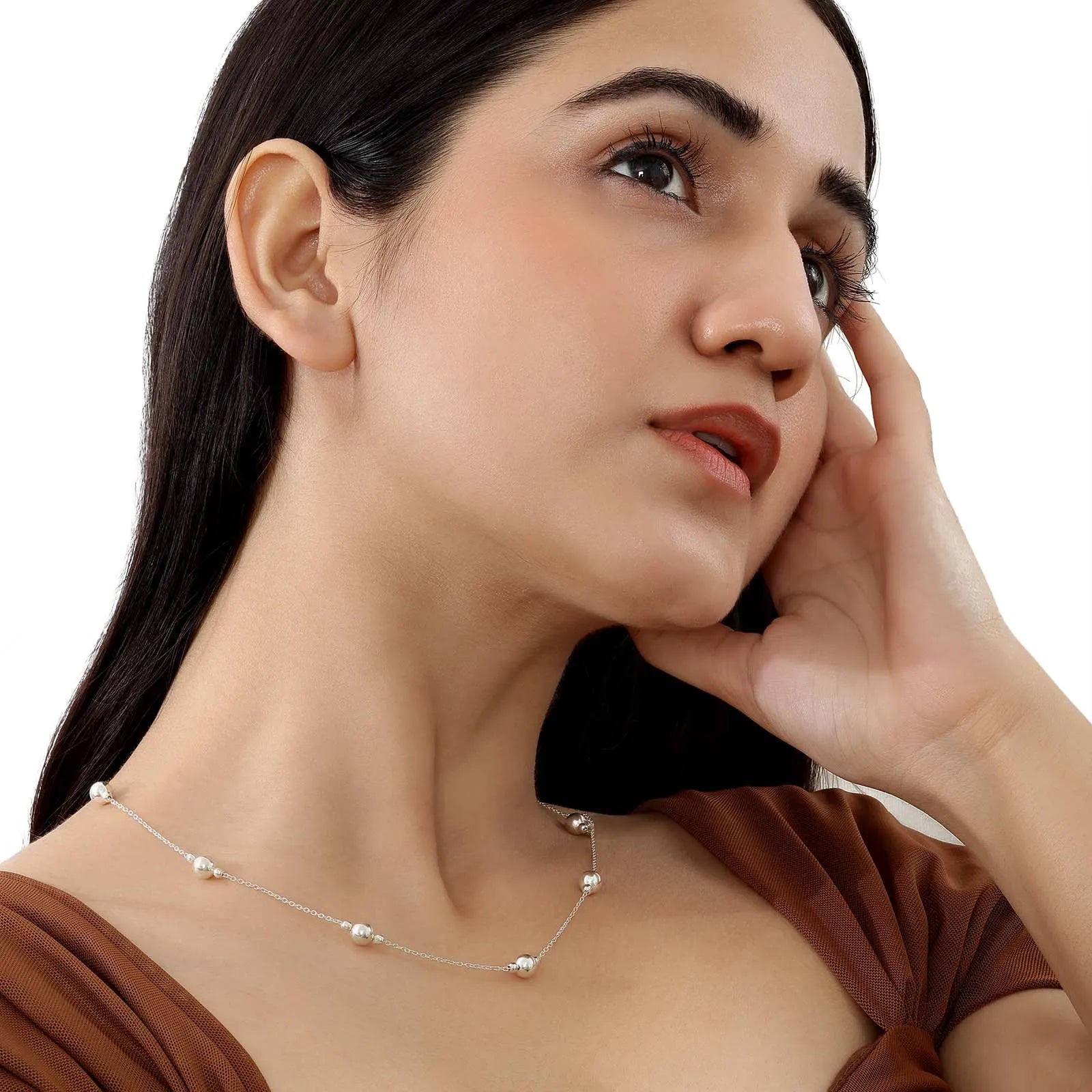 Classic Silver Rope Chain with Beads